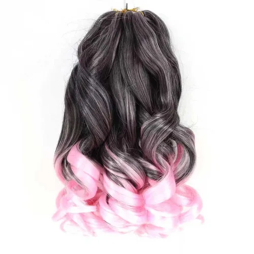 Miniatura 72 de Cabello rizado francés para trenzar de 12 pulgadas, 8 paquetes de cabello rizado preestirado para trenzas de caja, rizos franceses, trenzas