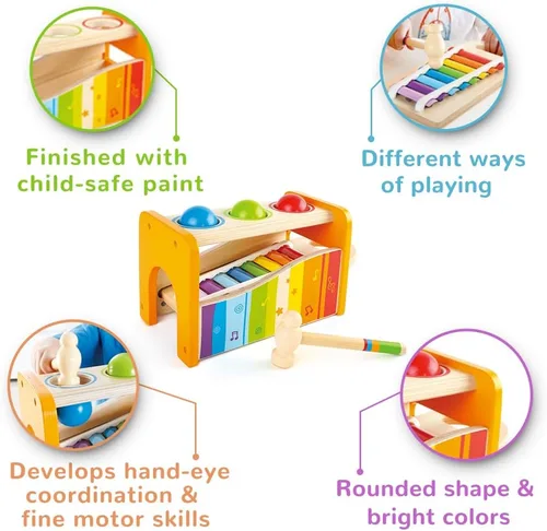 Miniatura 6 de Banco para tocar música con xilófono de Hape, talla única , Amarillo