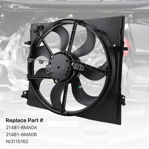 Miniatura 3 de Conjunto de ventilador de refrigeración del radiador - Compatible con Nissan Rogue Sport Qashqai 2.0L 2017-2022 - Reemplaza 21481-6MA0A, 21481-6MA0B