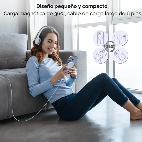 Miniatura 7 de [Certificado MFi de Apple] Cargador magnético inalámbrico para iPhone, cargador Magsafe, almohadilla de carga rápida de teléfono de 6 pies y 15 W