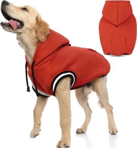 Miniatura 11 de FuaMEY Sudadera con capucha para perro, suéter de forro polar para invierno, sudadera con bolsillo, suave y cálida, atuendo navideño, chaleco