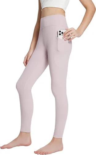 baleaf Leggings con forro polar para niñas, repelentes al agua, cintura alta, pantalones atléticos cálidos para invierno, senderismo, correr, yoga