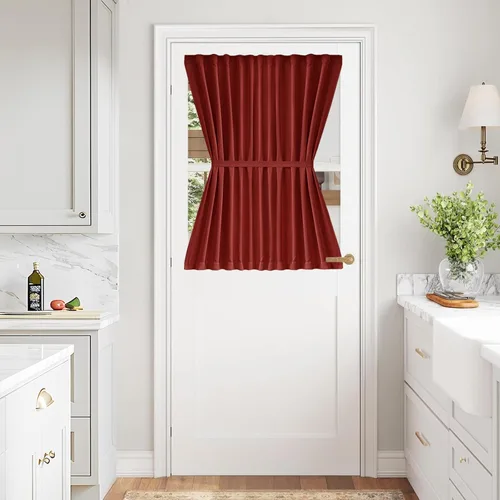 Miniatura 143 de Vatge - Cortinas autoadhesivas para puerta francesa, tratamiento de ventana con filtro de luz sin varillas ni perforaciones para puertas de cristal