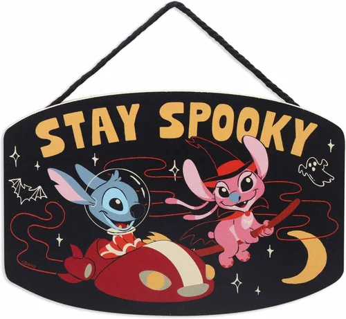 Miniatura 14 de Disney Lilo and Stitch Boo - Decoración de pared de madera para Halloween, divertido letrero de Halloween para decoración del hogar Azul y rojo