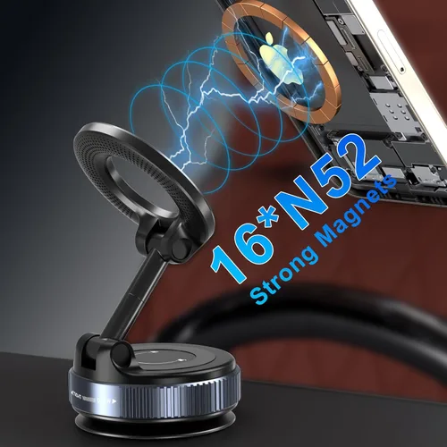 Miniatura 2 de Soporte magnético de teléfono al vacío para tu automóvil, soporte de teléfono ajustable de 360° para Magsafe con potente imán, soporte plegable