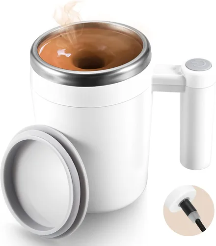 Miniatura 7 de Taza de café autoagitable: taza de café automática recargable con agitador magnético y tapa, taza de café de viaje para leche, cacao, oficina