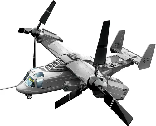 Miniatura 3 de Apostrophe Games V-22 Osprey Tiltrotor - Juego de bloques de construcción de aviones – 460 piezas de avión para niños mayores de 10 años y adultos