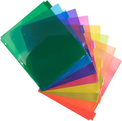 Miniatura 14 de JAM PAPER Separadores de Índice de Plástico de 5 Pestañas - 9 3/4 x 11 1/2 pulgadas - Multicolor Surtido - 5 Separadores con Pestañas/Paquete 1
