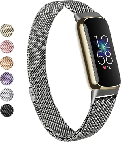 Miniatura 10 de Vanjua Correa de metal compatible con Fitbit Luxe, correa de repuesto ajustable de malla de acero inoxidable para Fitbit Luxe/Luxe edición especial