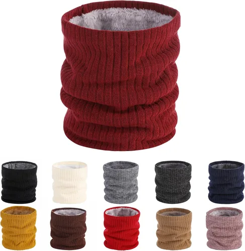 Bufanda de cuello de punto de invierno, calentador de cuello para hombres y mujeres, a prueba de viento, bufanda de esquí para clima frío, deportes