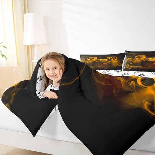 Miniatura 7 de Erosebridal Juego de edredón de videojuegos para niños y adolescentes, juego de ropa de cama de videojuegos, decoración del hogar para niños