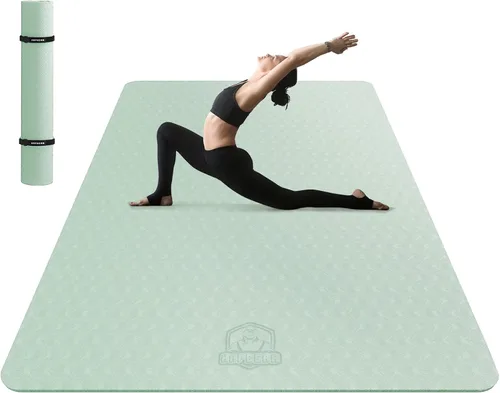 Miniatura 14 de HAPBEAR Tapete de yoga extra grande de 2.835 x 1.890 x 0.236 in (1/4 pulgadas), antideslizante, duradero, grueso y ancho para entrenamientos