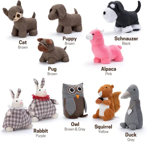 Miniatura 7 de SWISSELITE Bonito tope de puerta decorativo para el hogar y la oficina, diseño de animales compactos con tela suave Rosa alpaca