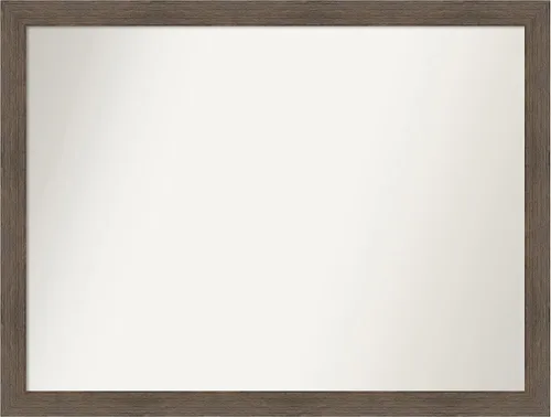 Miniatura 98 de Amanti Art Espejo de pared personalizado no biselado (24 x 27 pulgadas), marco estrecho de nogal chipre - varios tamaños personalizados - Espejo