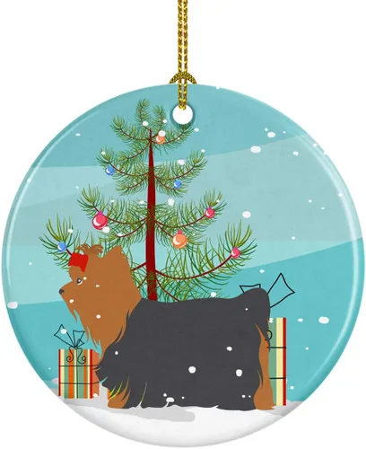 Miniatura 10 de Caroline's Treasures Bulldog inglés «Merry Christmas» adorno de cerámica para árbol de Navidad, decoración colgante para el hogar, Navidad, fiestas