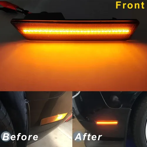 Miniatura 3 de Kits de luces laterales LED con lentes transparentes Challenger ámbar/rojas delanteras y traseras para Dodge Challenger 2008 2009 2010 2011 2012