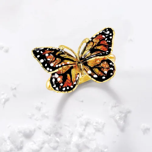 Miniatura 5 de Ross-Simons Italian 18kt Yellow Gold Butterfly Ring With Enamel