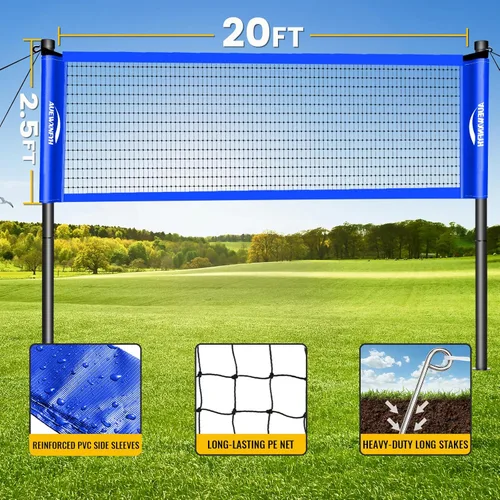 Miniatura 2 de Backyard Badminton Set: Portable Outdoor Net with 4 Performance Rackets, 3 Shuttlecocks & Boundary Line - Complete Heavy-Duty Set for Family Lawn
