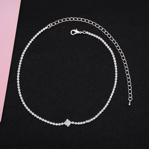 Miniatura 2 de HONGLU Elegant Bridal Crystal Necklace Earrings Bracelet Set Wedding Jewelry Sets Choker Necklace Prom Formal Costume Accessories for Bride