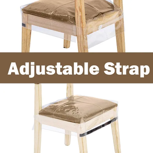 Miniatura 5 de Paquete de 2 fundas de plástico para sillas, fundas de asiento de plástico para sillas de comedor, resistentes a manchas, agua y gatitos, protector
