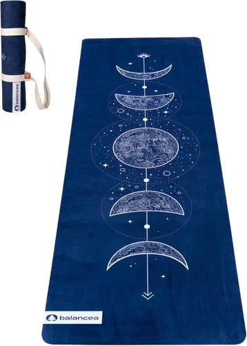 Miniatura 10 de Tapete de yoga con correa de 5 mm antideslizante de gamuza y TPE - Tapete ecológico para fitness y ejercicio para gimnasio en casa, pilates, yoga