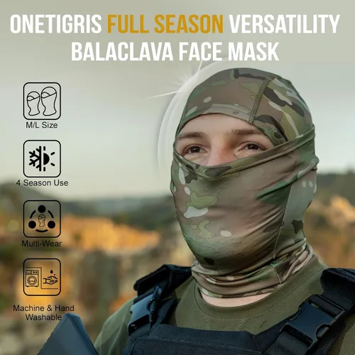 Miniatura 5 de OneTigris - Máscara facial balaclava para hombres, cubierta completa para la cabeza para mujeres, polaina de cuello de enfriamiento