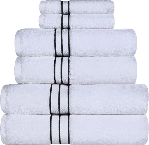 Miniatura 18 de Juego de toallas de baño de algodón turco ultra suave de Superior, juego de 2 piezas, toallas para la ducha, baño, artículos esenciales para el Latte