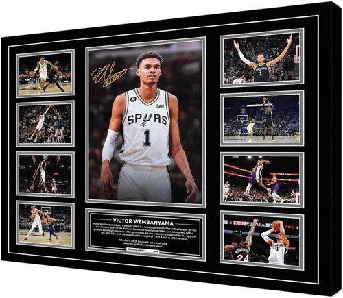 Póster Firmado de la Superestrella del Baloncesto Victor Wembanyama Para Habitaciones de Niños Fanáticos Decoración de Pared del Dormitorio -