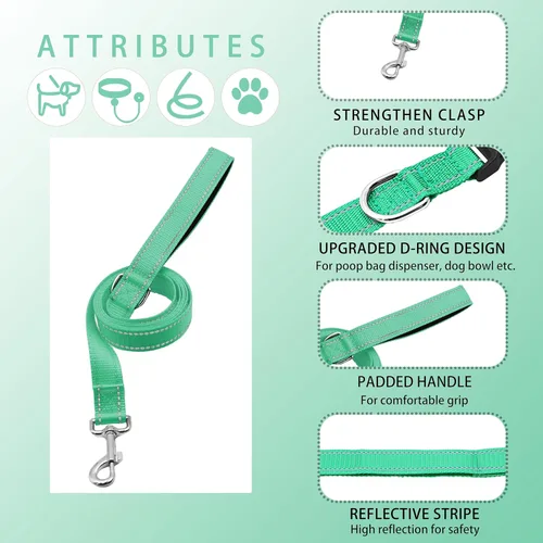 Miniatura 3 de collar reflectante para perros con hebilla de cierre de seguridad, collares de nailon ajustables, suaves y transpirables para perros pequeños