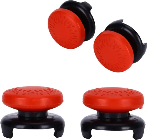 Miniatura 5 de ASHATA 2 unids Thumbstick para textura 3D Pulgar Grip Stick Joystick Thumbstick para PS 5 Controller Rojo