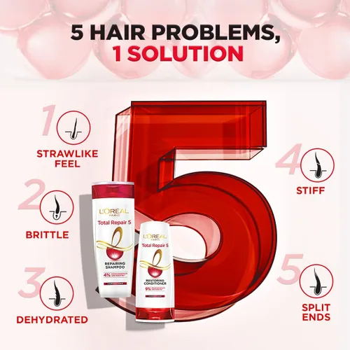 Miniatura 3 de L'Oreal Paris Hair Expertise Total Repair 5 Champú, 21.6 fl oz