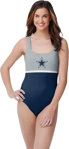 FOCO Traje de baño de una pieza con logotipo del equipo de la NFL para mujer Color del equipo