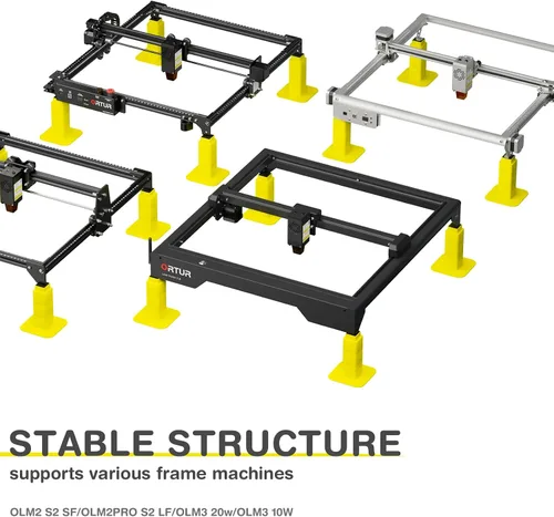 Miniatura 5 de ORTUR - Paquete de 4 grabadores láser universales para mejorar la altura, altura ajustable para máquina de corte de grabado láser Ortur Master 3