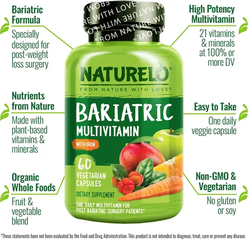 Miniatura 2 de NATURELO Multivitamínico Bariátrico - Uno Diario con Hierro - Suplemento para Pacientes Post Cirugía de Bypass Gástrico - Nutrición Natural