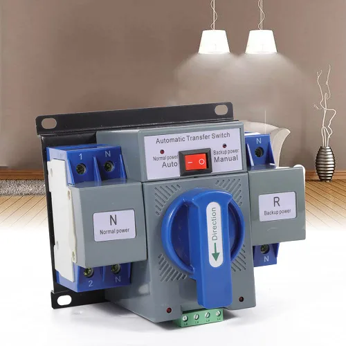 Miniatura 8 de Interruptor de transferencia automática de doble potencia, interruptor de cambio de generador de energía dual 63A 2P, interruptor comercial de 110 V