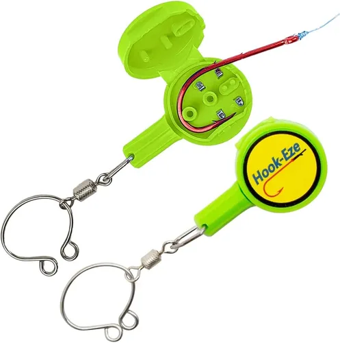 HOOK-EZE Herramienta para atar nudos de pesca | Protege de los anzuelos de pescado | Ata nudos de pesca fácilmente | Gadgets geniales para Verde