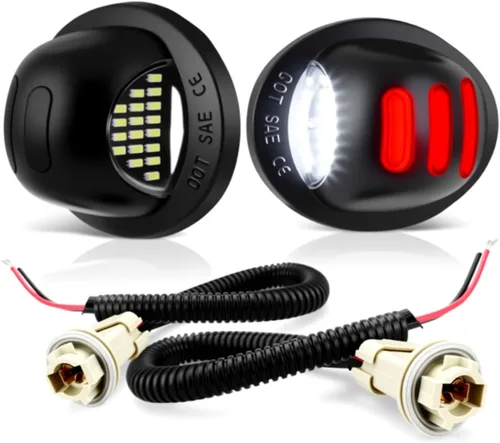 Miniatura 10 de D-Lumina Luces LED para Placa de Matrícula Lámpara de Etiqueta Tira de Luz Roja en Forma de F con Arnés de Cableado de Enchufe para Ford F150 F250