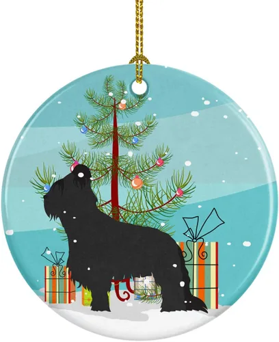 Miniatura 69 de Caroline's Treasures Bulldog inglés «Merry Christmas» adorno de cerámica para árbol de Navidad, decoración colgante para el hogar, Navidad, fiestas