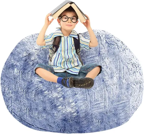 Miniatura 14 de BCU Funda para Silla Puf Ultra Suave Esponjosa de Piel Sintética Falsa Funda para Puf de Felpa Funda para Sillas de Sala de Estar para Adultos