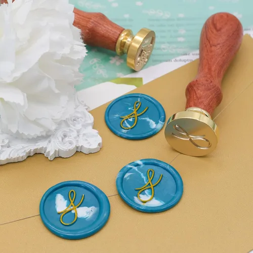 Miniatura 4 de SWANGSA Sello de cera con letra inicial del alfabeto S, elegante sello de sellado de letras para invitación de fiesta de boda, envoltura de regalo