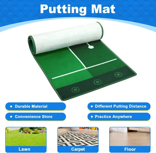 Miniatura 4 de Juego de palos de golf para niños y niñas de 1, 2, 3, 4 años, juego de palos de golf para niños con carrito y tapete de puting, juguetes deportivos