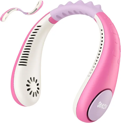 Miniatura 8 de Ventilador de cuello para niños, ventilador de cuello portátil sin aspas para niños de 4 a 14 años, ventilador recargable de 2600 mAh para niñas