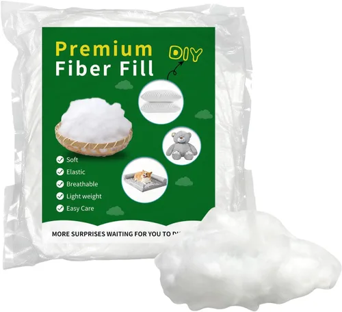 Miniatura 11 de Daylendar Relleno de Fibra de Poliéster 100g/0.22lb, Relleno de Fibra Premium para Manualidades, Relleno de Crochet Reciclable de Alta Resiliencia