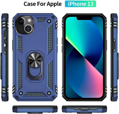 Miniatura 5 de Funda para iPhone 13, iPhone 13, [grado militar de 16 pies probada en caídas], anillo protector a prueba de golpes para iPhone 13, azul
