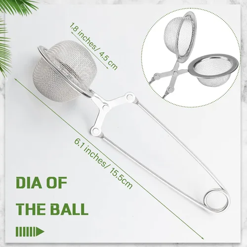 Miniatura 2 de Yinder 36 unidades de infusor de té a presión coladores más empinados para soporte de filtro de té suelto, pinzas y pinzas de metal más empinado