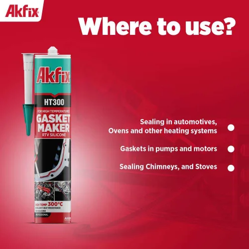 Miniatura 6 de Akfix HT300 - Fabricante de juntas de silicona de alta temperatura (2 x 10.1 onzas líquidas), sellador de juntas RTV rojo, sellador de silicona