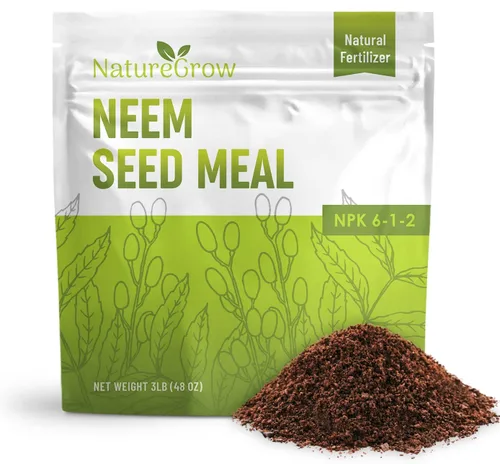 Harina de semillas de neem: fertilizante orgánico para un crecimiento saludable de las plantas y la salud del suelo (1 libra)
