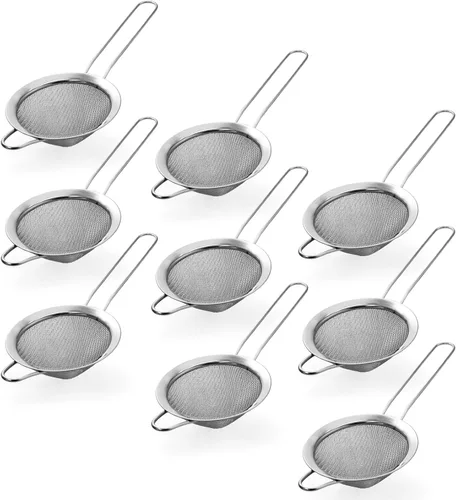 Miniatura 8 de Biaungdo 2 coladores de malla fina de 3.3 in/3.3 pulgadas, colador de té de acero inoxidable, coladores de malla cónica para cóctel, café
