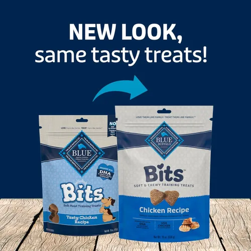 Miniatura 10 de Blue Buffalo Bits Golosinas suaves para entrenamiento para perros, hechas con ingredientes naturales y mejoradas con DHA, receta de pollo, bolsa