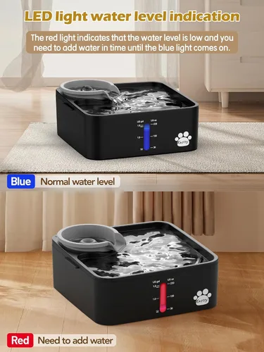 Miniatura 4 de Kastty Fuente de agua para perros de 2 galones, fuente ultra grande y ancha para mascotas, sin BPA, fuente premium para gatos con 5 filtraciones